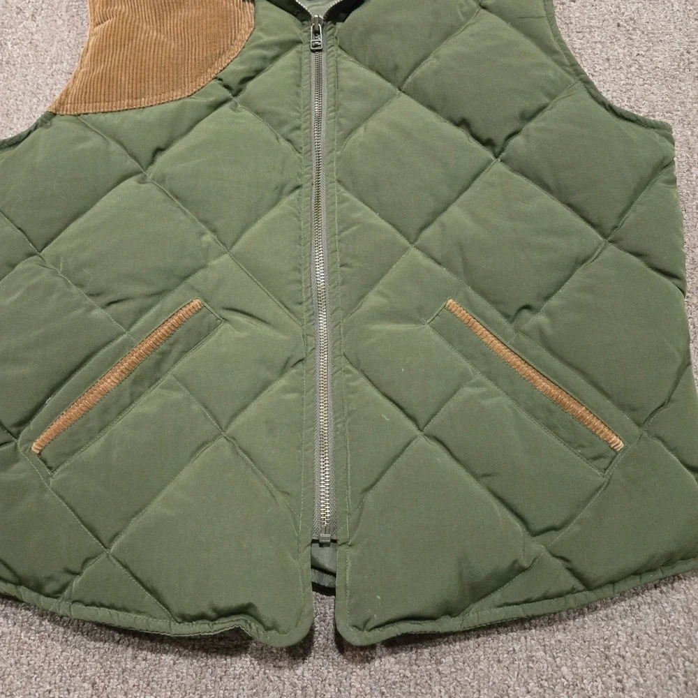 VTG 80's Eddie Bauer Goose Down Vest Size Mens Medium Quilted Corduroy Trim - Picture 4 of 7